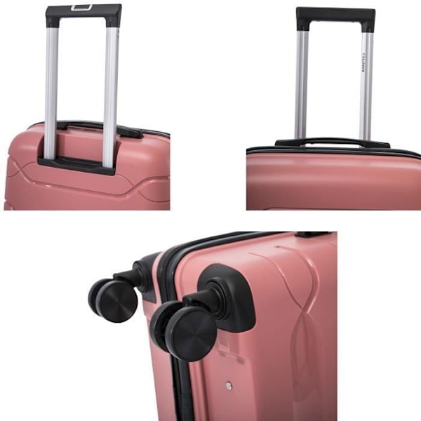 CELIMS FRANCE - Håndbagage 55x35x25 cm | Kuffert i polypropylen | Let og stiv | TSA-lås | Sort Svart