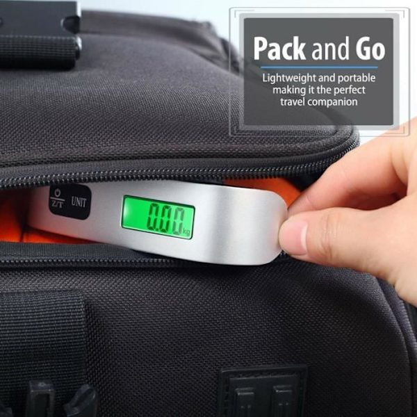 Elektronisk bagagevåg, med tarafunktion, rem och batteri ingår (antal, set med 2 delar)