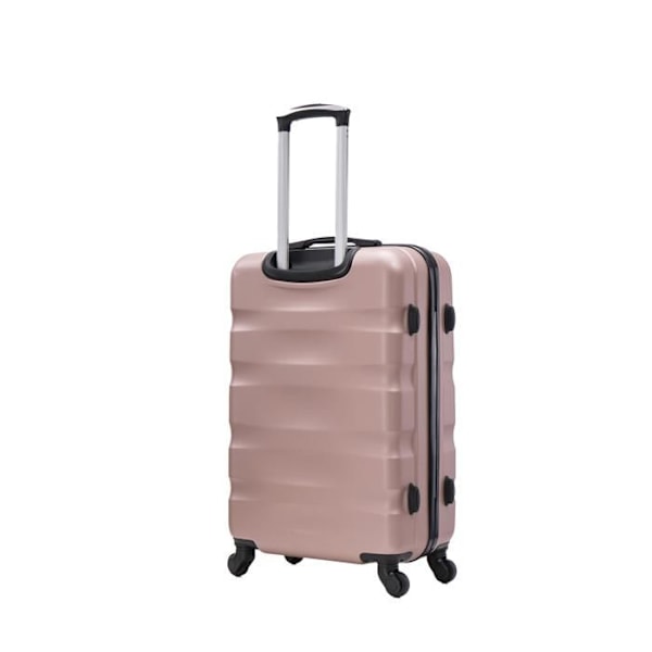 CELIMS - Weekendkuffert | Medium kuffert Størrelse 65cm | Robust ABS | 4 360° hjul | Integreret lås | Rose guld Rosa