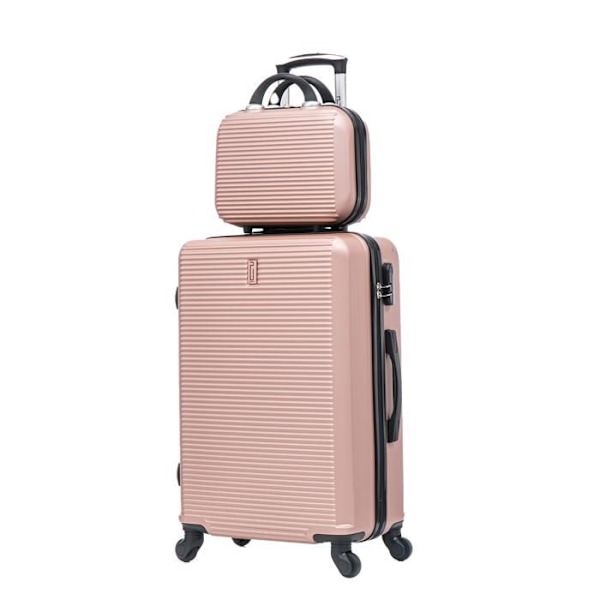 Weekendväska - Roséguld - 65 cm - Hård - Lätt - Inkluderar necessär Rose guld
