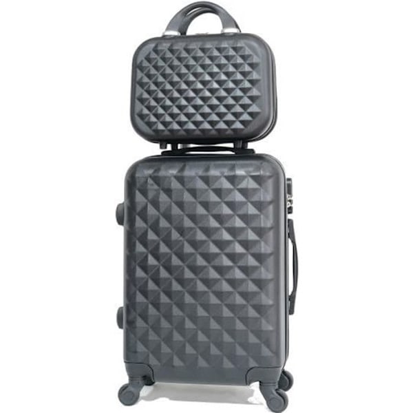 CELIMS RANSKA - Matkalaukku 55x35x25 mukana vanity-laukku | Matkalaukku 55cm | ABS | Sisäinen lukko | Musta Svart