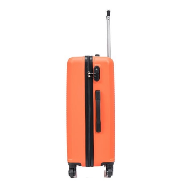 CELIMS - Stor størrelse stiv kuffert med 4 lette hjul | Hold størrelse 23kg 75cm | Integreret lås | ABS | Orange Orange