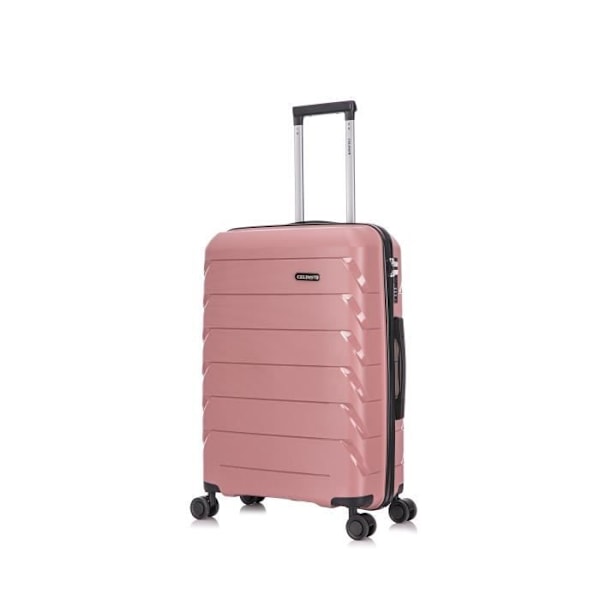 CELIMS - Stor storlek polypropen resväska | TSA | Polypropen resväska 75cm 23kg | Perfekt för långa vistelser | Rosa