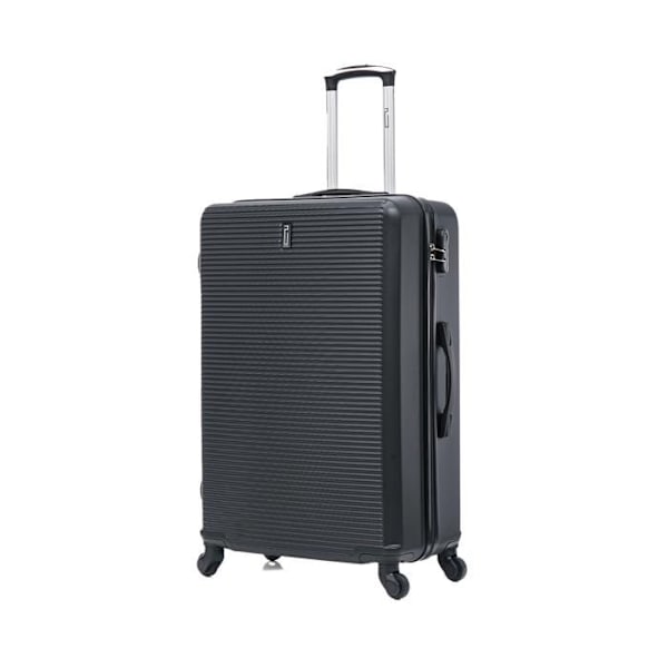 CELIMS FRANKRIG - Stort Kuffert 75cm Weekend | Indtjekket Kuffert 23kg | Indbygget Lås | ABS | Sort Svart