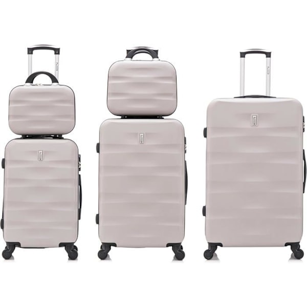 CELIMS FRANCE - Set med Resväskor 5 Delar Aerowave | Resväska Set | Lås | Lätt och Styv | Grå Grå
