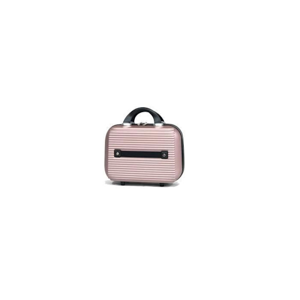 CELIMS FRANCE - Liten Kabinväska 45x36x20 Easyjet | Väska med Sminkväska | Roséguld Rosa