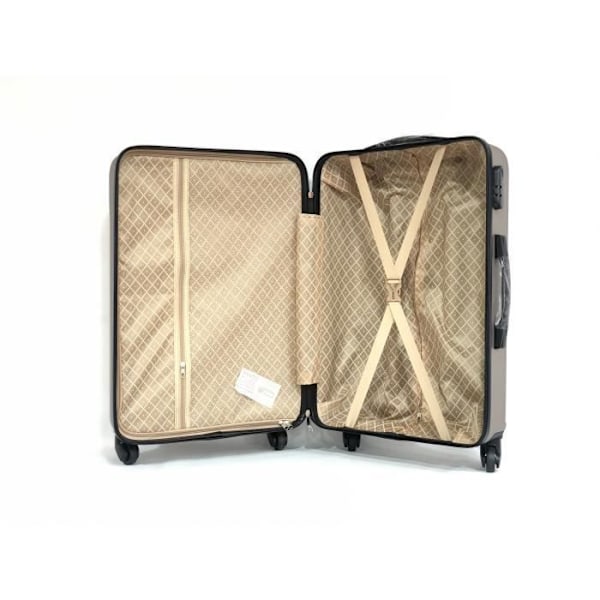 CELIMS FRANCE - Medium Kuffert 65cm | Weekend Kuffert | ABS | 4 hjul 360° | Indbygget Lås | Champagne Champagne