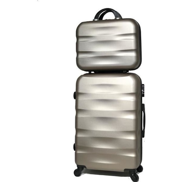 CELIMS - Medium Weekend matkalaukkusetti, jossa vanity / hygienialaukku 35cm | Pitokoko 20kg 65cm | Samppanja Champagne