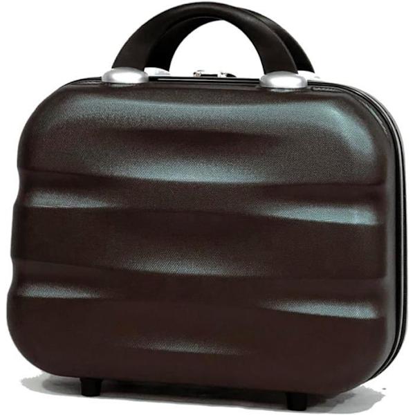 CELIMS - Stor resväska med sminkväska/necessär 35cm | Håll storlek 23kg 75cm | Integrerat lås | ABS | Svart Svart