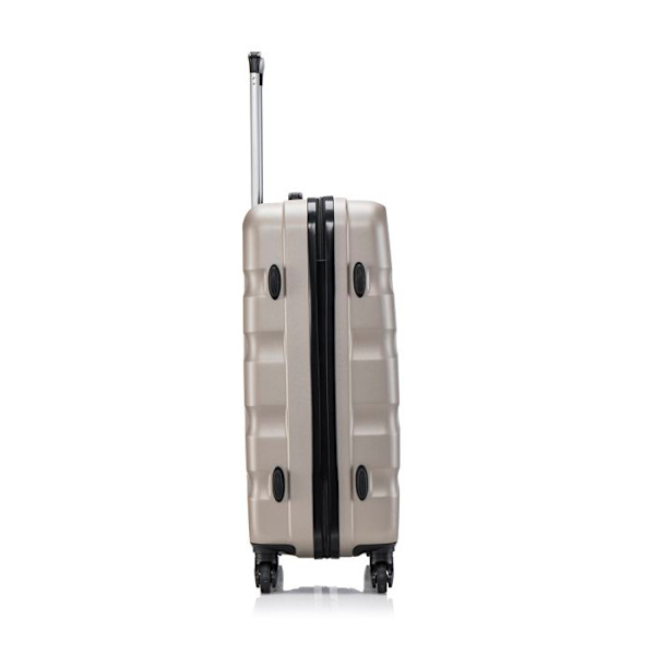 CELIMS RANSKA - Suuri Koko Aerowave Matkalaukku | Laukkukoko 23kg | 75cm | Integroitu Lukko | ABS | Shamppiini Champagne