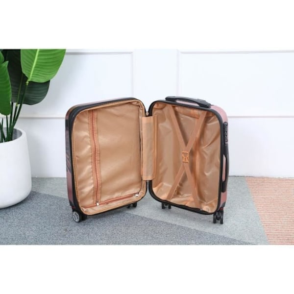 Sæt af Kufferter 4 Stykker - CELIMS - Polycarbonat - Rose Gold - TSA Lås - 360° Hjul Rosa
