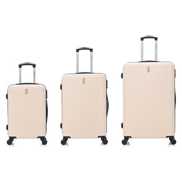CELIMS FRANCE - Weekend Set med 3 Väskor | Kabinväska + Mellanstor Väska + Stor Väska | ABS | Beigefärgad Beige