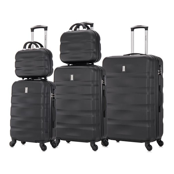 CELIMS FRANCE - Set av resväskor 5 delar Aerowave | Resväska set | Låsningssystem | Lätt och styv | Svart Svart
