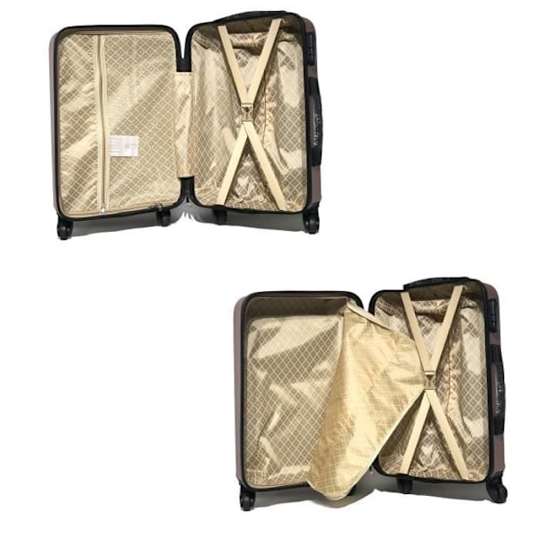 CELIMS - 4 matkalaukun setti + 1 turhamaisuus (45cm+55cm+65cm+75cm) - Yli 100 lentoyhtiön hyväksymä - Integroitu riippulukko - Rose Gold Rosa