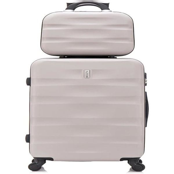 CELIMS - Resväska Set | Mellanstor resväska med toalettväska / sminkväska | Mellanstor styv resväska 65cm | Grå Grå