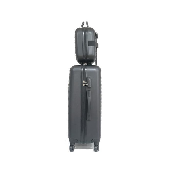 CELIMS - Medium Weekend Matkalaukku Setti Vanity / Toalettilaukku 35cm Jäykkä ja kevyt | Pitokoko 20kg 65cm | Musta Svart