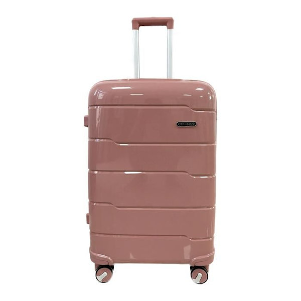 CELIMS FRANCE - Mellanstor resväska i polypropylen | Bagage storlek 65cm | TSA | Medelstor resväska i polypropylen | Rosa Rosa
