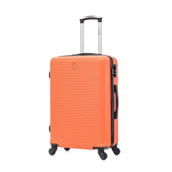 CELIMS - 3-delad resväska Set | Kabin resväska + Medium resväska + Stor storlek resväska | Robust och lätt ABS | Hänglås | Orange orange