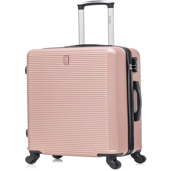 CELIMS FRANCE - Resväska Medium Storlek 65cm | Weekendväska | ABS | 4 hjul 360° | Inbyggd lås | Roséguld Rosa
