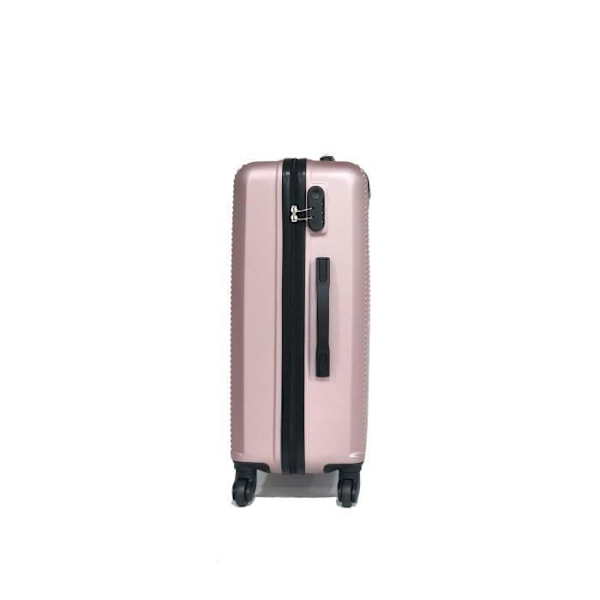 CELIMS FRANCE - Resväska Medium Storlek 65cm | Weekendväska | ABS | 4 hjul 360° | Inbyggd lås | Roséguld Rosa