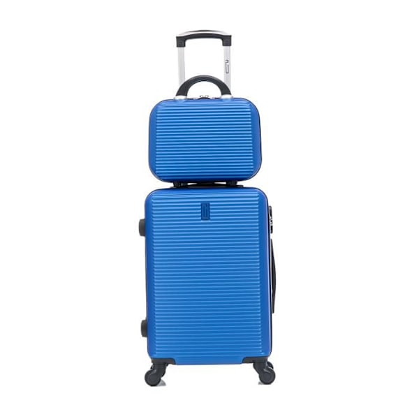 CELIMS FRANCE - 55x35x25 Easyjet Kabine Kuffert med Weekend Vanity | 55cm Kabine Kuffert | ABS Kuffert | Indbygget Lås | Blå Blå