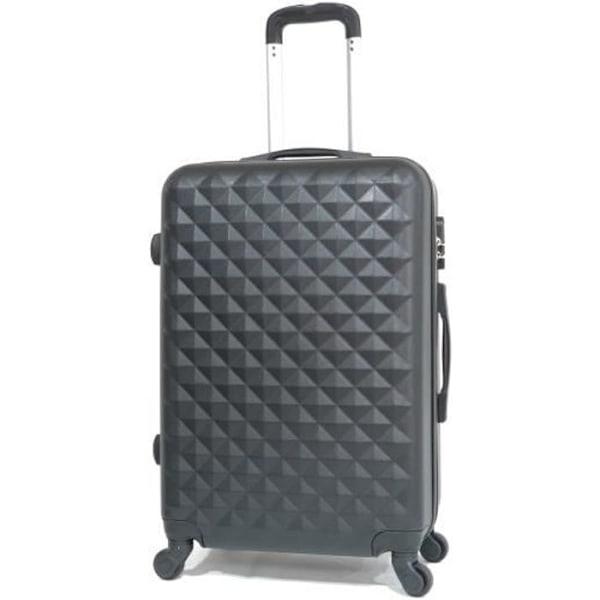CELIMS FRANCE - Mellem Urban Kuffert 65cm | Robust ABS | 4 hjul 360° | Indbygget lås | Sort Svart
