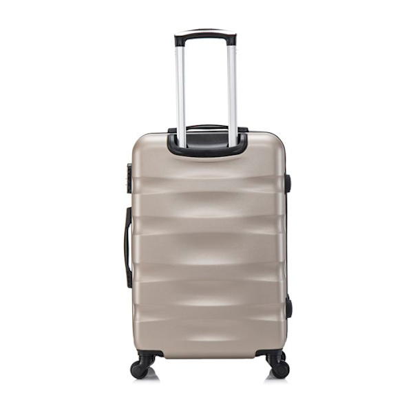 CELIMS RANSKA - Suuri Koko Aerowave Matkalaukku | Laukkukoko 23kg | 75cm | Integroitu Lukko | ABS | Shamppiini Champagne