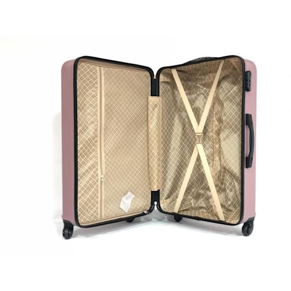 CELIMS FRANCE - Stor kuffert 75cm Weekend | Check-in kuffert 23kg | Indbygget lås | ABS | Roséguld Rosa