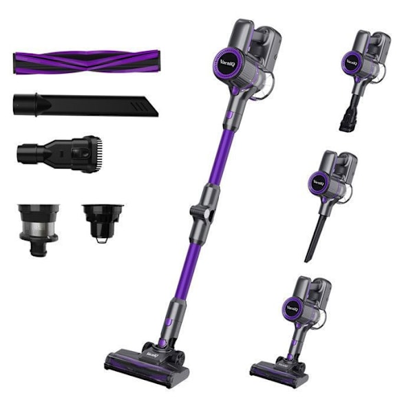 Sladdlös kvastdammsugare-N79-35000Pa-6 i 1-6 lager filtrering-65 DB-lila