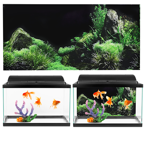 Akvarium Fiske Tank Havsbunnsgress PVC-klistremerke - 91 x 50 cm