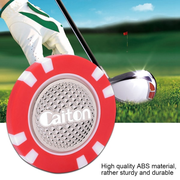 CAITON Golf Poker Chip Hållbar ABS Golf Marker Level Ball Marker Golfer Gift Röd