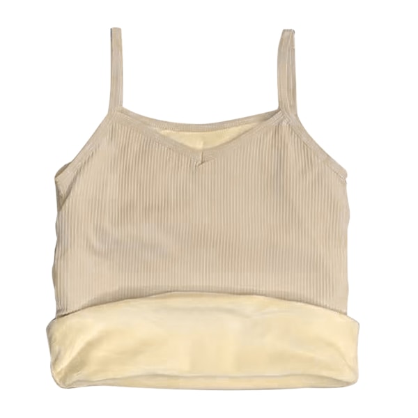 Termisk Tanktop Kvinder Koldbeskyttelse Tykkelse Fleeceforet Spaghettirem Tanktop til Vinter Kold Efterår Hvid Fri Størrelse 37,5‑62,5kg / 82,7‑137,8lb