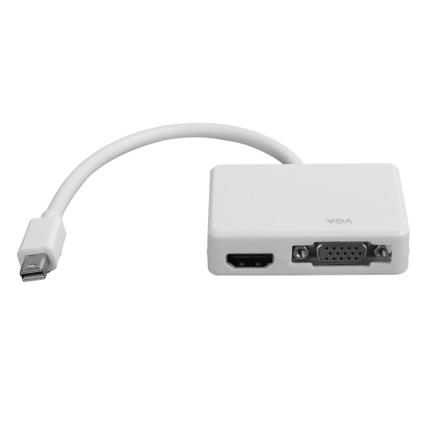 MiniDP till HighDefinition Multimedia InterfaceVGA Converter 2 i 1 HD 1080p upplösning (vit)