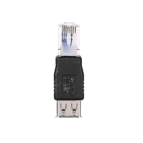 USB A Hona Till Ethernet Rj45 Hane Adapter Omvandlare Router Connector Plug Socket Lan Network
