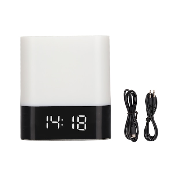 Nattlampa Bluetooth-högtalare Touch Control LED Väckarklocka Bluetooth-högtalare för fritid Vardagsrum Sovrum Läsning