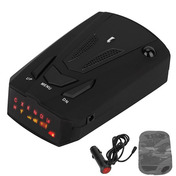 16 frekvensbånd 360 graders V7 GPS bilhastighed Sikkerhed Voice Alert Laser Radar Detektor (Sort)