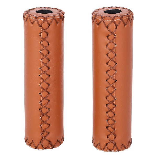 1 Pair Three Colors Retro Artificial Leather Bicycle Handlebar Grips Bike Handle Cover Grips