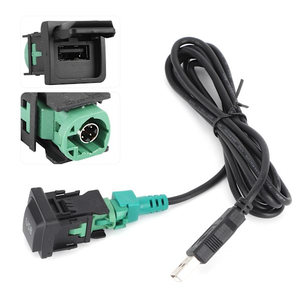 Stereo USB Kabel Adapter Knap til CD Afspiller Radio DC 12V Universal Tilslutningsledning