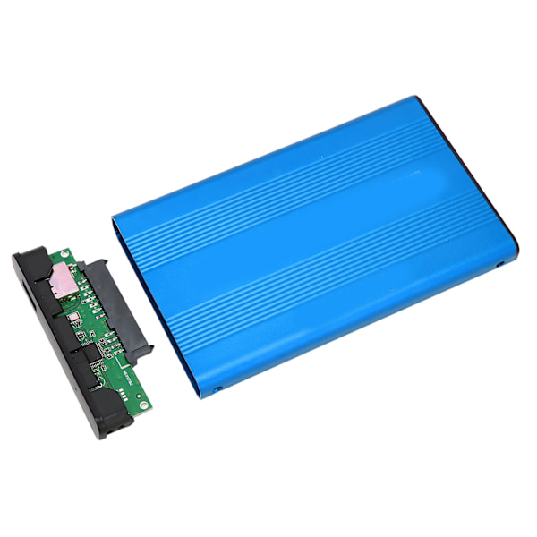 Extern Hårddiskfodral USB 2.0-gränssnitt till SATA 480 Mbps Överföring Aluminiumlegering Material 2,5 tum Extern HDD-fodral Blå