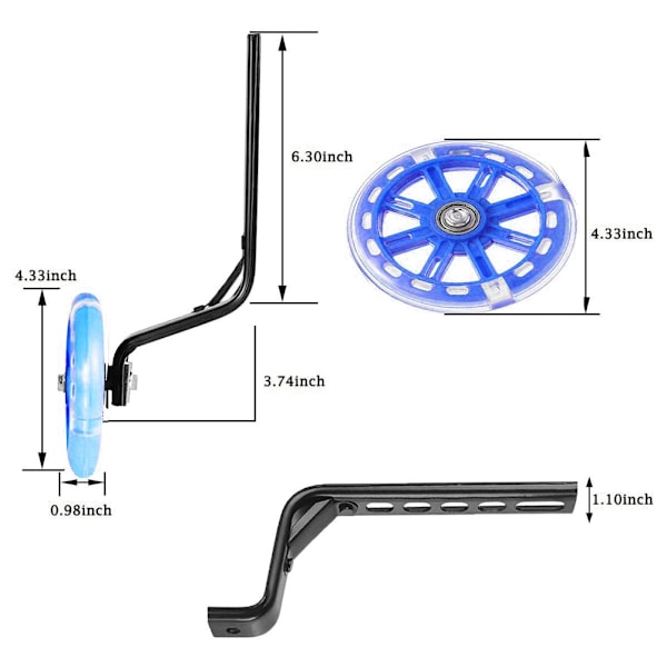 1 par 12 tum 20 tum Barncykelstödhjul Universal Säkerhetsstödhjul för barn Cykelstabilisatorer