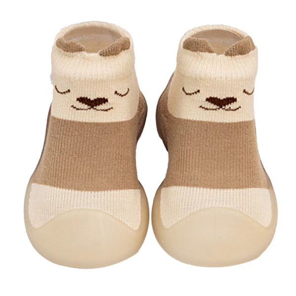 Toddler Non Slip Socks Cotton Anti Skid Soft Bottom Floor Socks Baby Slippers Shoes Brown 26/27 15.5cm