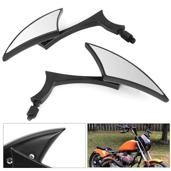 Universal sidospegel för motorcykel - 2 st, 8 mm/10 mm stavände triangel backspegel för återmontering