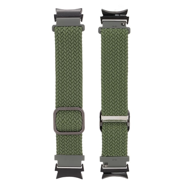 Armbandsband i elastiskt nylon, flätad och justerbar, för Galaxy Watch 4 - Militärgrön