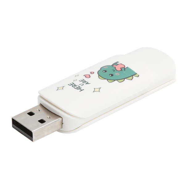 U Disk Slide Cover Type Tegneseriemønster Bærbart USB-flashdrev Memory Stick Datalagring Lille dinosaur med hjerte 128 GB