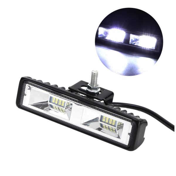 6 tum 16 LEDs Ljusramp Strålkastare Bil Extra Arbetslampa 12-24V Svart