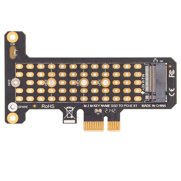 NVMe M.2 - PCIE X1 -noustimekortti Alumiininen Lämpösiirtosuunnittelu Puolikorkeus NVMe PCIE -sovitin Windows-tietokoneille