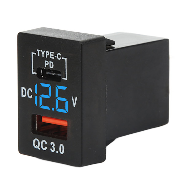 Biloplader Socket QC 3.0 Hurtig Opladning 12‑24V Spændingsdisplay til Biler Motorcykler Autocampere