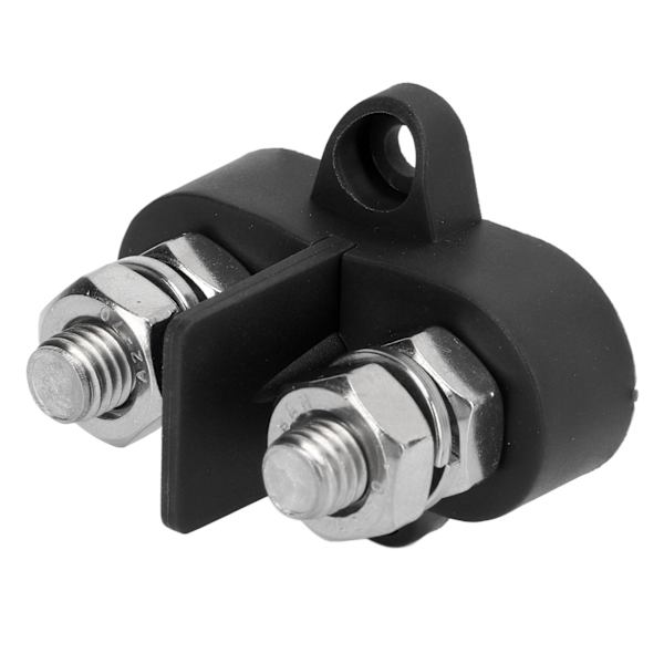 DC 48V Samleskinne Terminalblok 5/16in M8 Isolerede Dobbelte Positive Strømfordelingsforbindelsesbolte med Afstandsstykke Sort