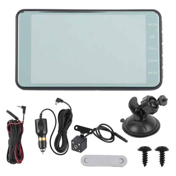 Dual Lens Touch Screen DVR med G-sensor, 1080P, 170° vidvinkel, Night Vision