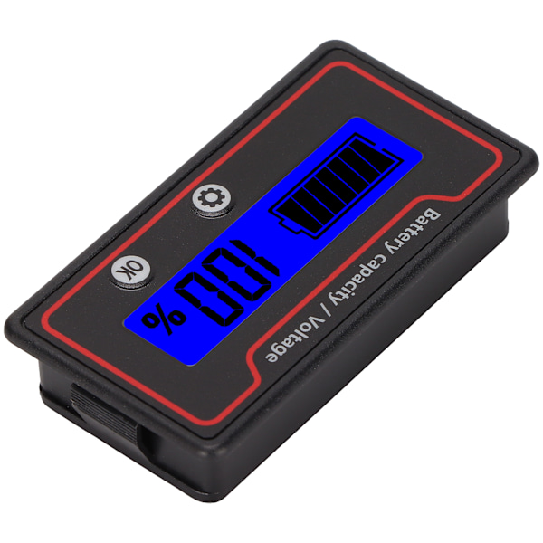 Batterimätare Ljuslarm LCD-display Säker Batterikapacitet Spänningsmätare för Elfordon 12‑84V Blått Ljus